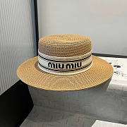 Miu Miu New Straw Hat Flat Top - 6