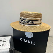 Miu Miu New Straw Hat Flat Top - 5