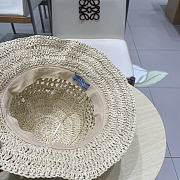 Prada Straw Hat Embroidered Logo 0136-01 - 5