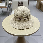 Prada Straw Hat Embroidered Logo 0136-01 - 3