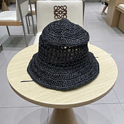 Prada Straw Hat Embroidered Logo 0136-03 - 5