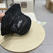 Prada Straw Hat Embroidered Logo 0136-03 - 4