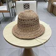 Prada Straw Hat Embroidered Logo 0136-04 - 4