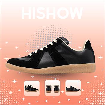 Maison Margiela Low-top Leather Sneakers Black