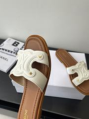 Celine Logo Stitched Leather Slippers 0055-01 - 6