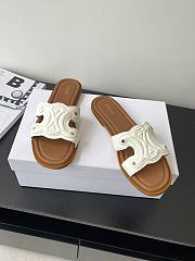 Celine Logo Stitched Leather Slippers 0055-01 - 5