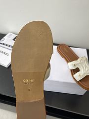 Celine Logo Stitched Leather Slippers 0055-01 - 4