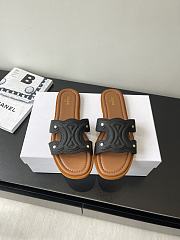 Celine Logo Stitched Leather Slippers 0055-02 - 3