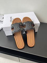 Celine Logo Stitched Leather Slippers 0055-02 - 2