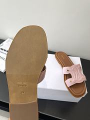 Celine Logo Stitched Leather Slippers 0055-03 - 6