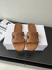 Celine Logo Stitched Leather Slippers 0055-04 - 3
