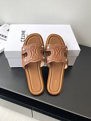 Celine Logo Stitched Leather Slippers 0055-04 - 4