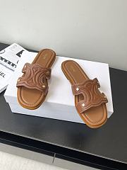 Celine Logo Stitched Leather Slippers 0055-04 - 5