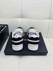Chanel 22A Black White Suede CC Logo Low Sneaker - 6