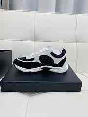 Chanel 22A Black White Suede CC Logo Low Sneaker - 5