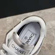 Chanel CC Logo Silver Low Top Sneakers - 6