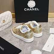 Chanel CC Logo Gold Low Top Sneakers - 3