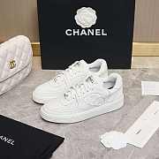 Chanel CC Logo White Low Top Sneakers - 4