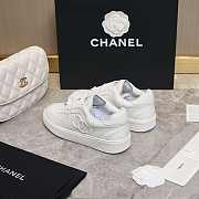 Chanel CC Logo White Low Top Sneakers - 2