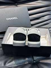 Chanel CC Logo Suede Black Low Top Sneakers - 4
