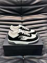 Chanel CC Logo Suede Black Low Top Sneakers - 3