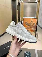 Chanel Strass Crystal Gray White Suede Sneakers - 6