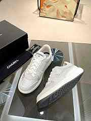 Chanel Strass Crystal Gray White Suede Sneakers - 4