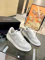Chanel Strass Crystal Gray White Suede Sneakers - 2