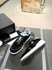 Chanel Strass Crystal Black White Suede Sneakers - 6