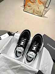 Chanel Strass Crystal Black White Suede Sneakers - 4