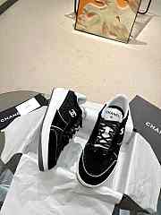 Chanel Strass Crystal Black White Suede Sneakers - 2