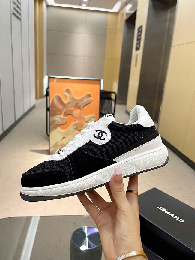Chanel Black Suede Logo Sneakers - 1