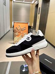 Chanel Black Suede Logo Sneakers - 2
