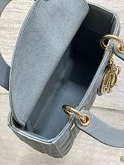 Dior Lady Blue Bag D0217 Size 20x16x8CM - 4