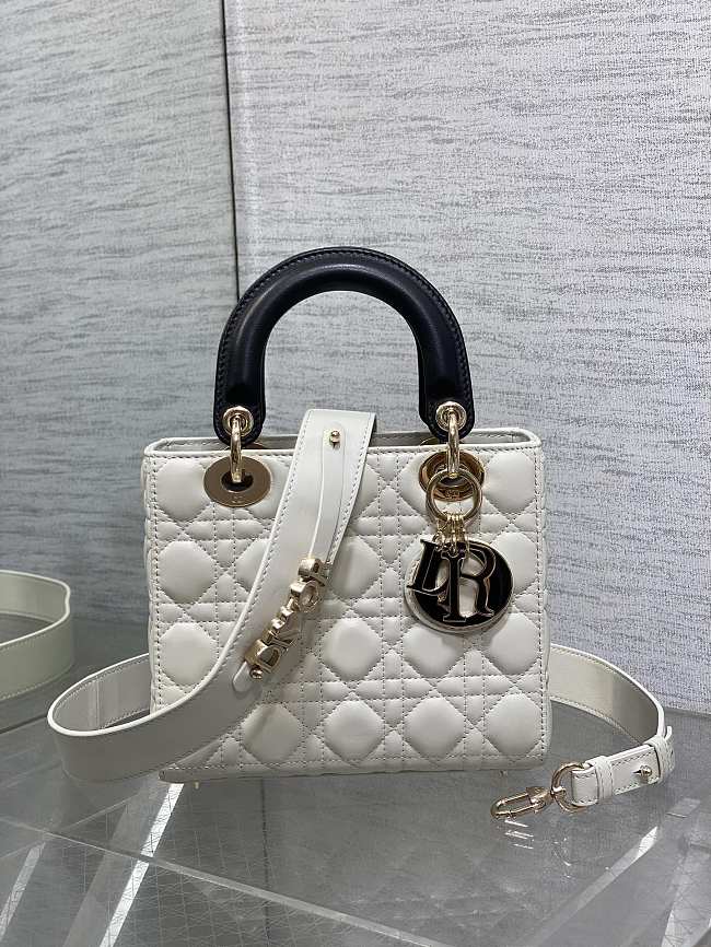Dior Lady White Black Bag D0217 Size 20x16x8CM - 1