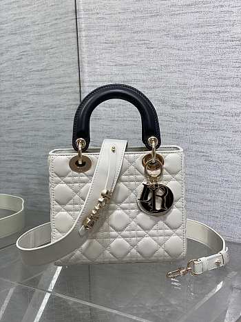 Dior Lady White Black Bag D0217 Size 20x16x8CM