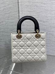 Dior Lady White Black Bag D0217 Size 20x16x8CM - 2