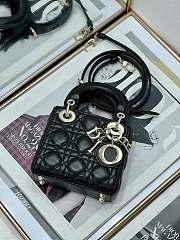 Dior Small Lady Dior Bag Black Cannage Size 20x8x17CM - 5