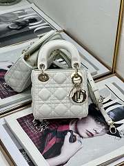 Dior Small Lady Dior Bag White Cannage Size 20x8x17CM - 1