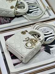 Dior Small Lady Dior Bag White Cannage Size 20x8x17CM - 6