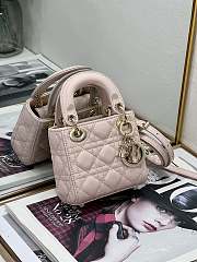 Dior Small Lady Dior Bag Pink Cannage Size 20x8x17CM - 5