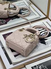 Dior Small Lady Dior Bag Pink Cannage Size 20x8x17CM - 4