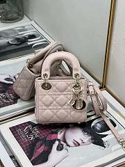 Dior Small Lady Dior Bag Pink Cannage Size 20x8x17CM - 3