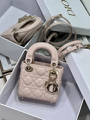 Dior Small Lady Dior Bag Pink Cannage Size 20x8x17CM - 2