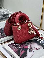 Dior Small Lady Dior Bag Red Cannage Size 20x8x17CM - 4