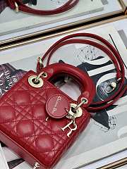 Dior Small Lady Dior Bag Red Cannage Size 20x8x17CM - 3