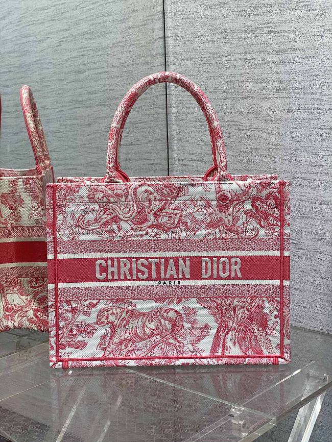 Dior Book Red Tote Medium Toile de Jouy 36x27x16CM - 1