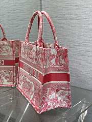 Dior Book Red Tote Medium Toile de Jouy 36x27x16CM - 6