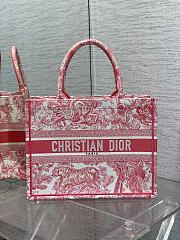 Dior Book Red Tote Medium Toile de Jouy 36x27x16CM - 5