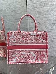 Dior Book Red Tote Medium Toile de Jouy 36x27x16CM - 3